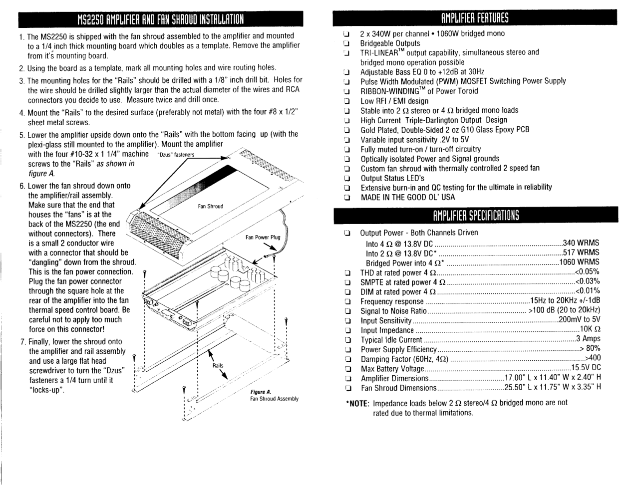 MS-2250 manual page 2